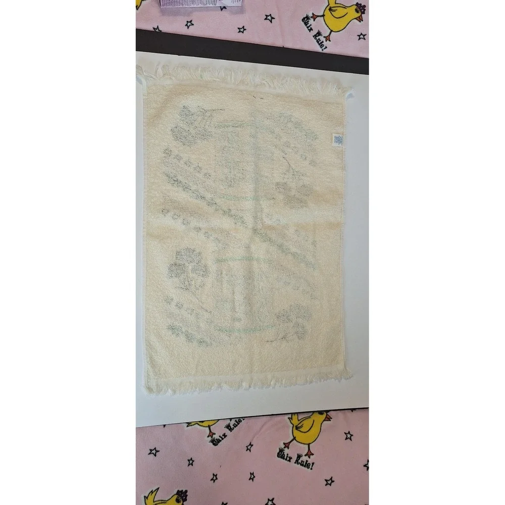 Vintage Herbs and Spices Kitchen Hand Towel Fringe Terry Cloth Made in USA Retro